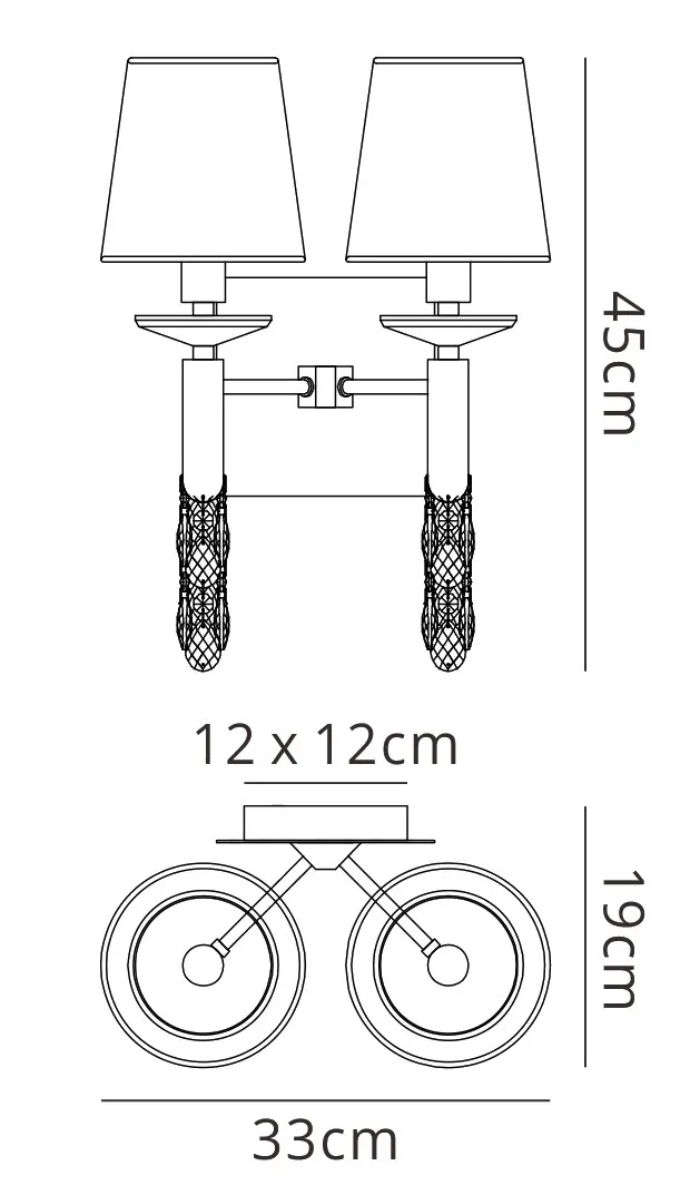 Tiffany AB Crystal Wall Lights Mantra Shaded Wall Lights